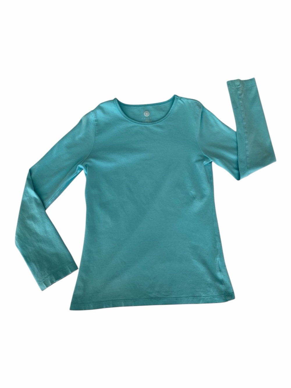 J. Khaki Shirt Girls Medium Blue Long Sleeves Crewneck Soft Stretchy
